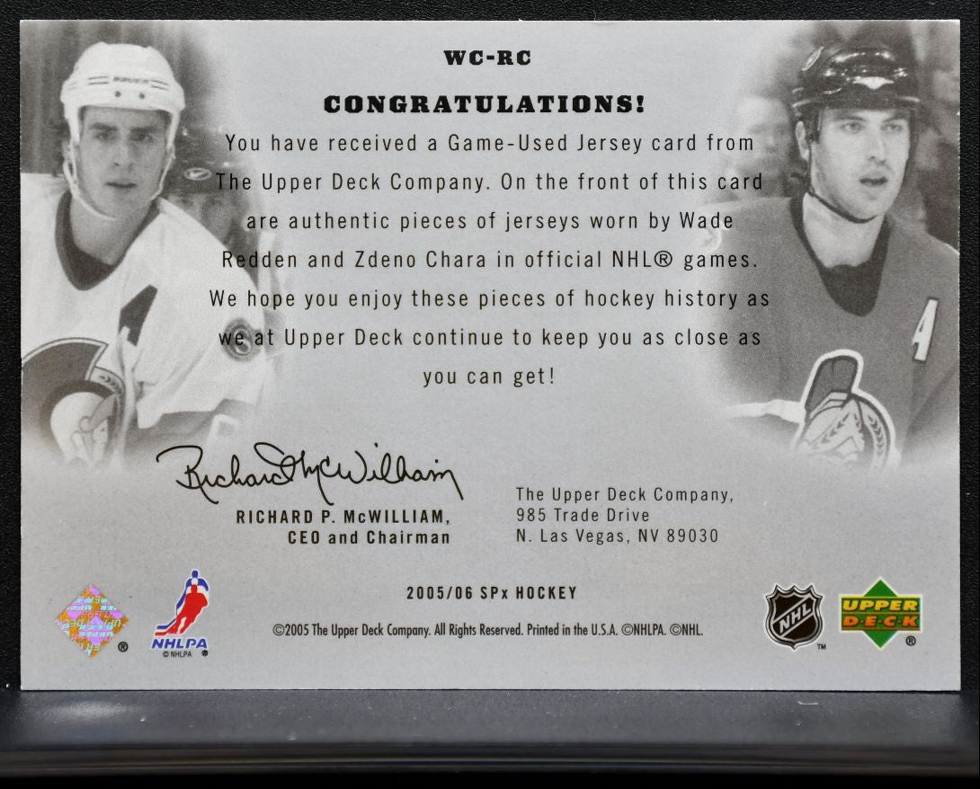 2005-06 SPx Winning Combos Wade Redden/Zdeno Chara Senators 089/350 Jersey 0962