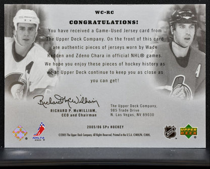 2005-06 SPx Winning Combos Wade Redden/Zdeno Chara Senators 089/350 Jersey 0962