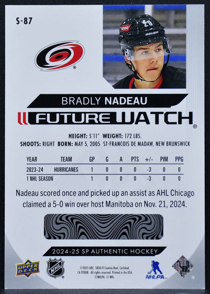 2024-25 SP Authentic Spectrum FX Future Watch Bradly Nadeau S-87 RC 6056