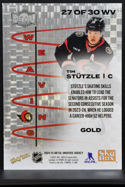 2024-25 SkyBox Metal Universe Waving Gold Tim Stutzle Senators 02/10 1761