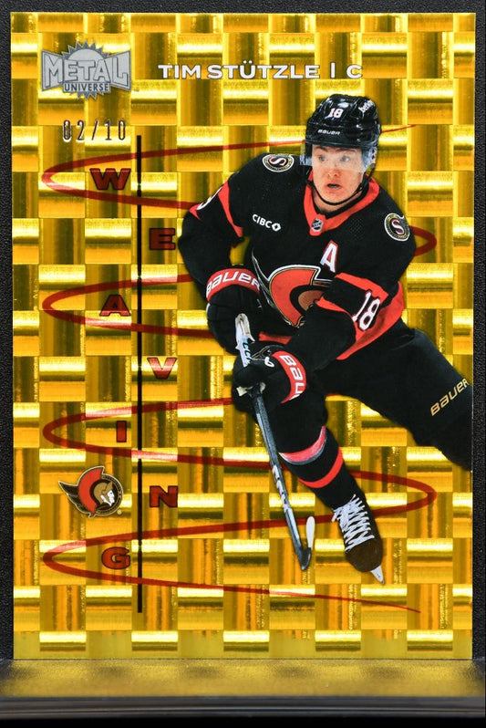 2024-25 SkyBox Metal Universe Waving Gold Tim Stutzle Senators 02/10 1761