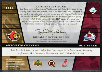 2002-03 UD Rookie Update Inspirations Volchenkov/Blake RC Jersey 2761