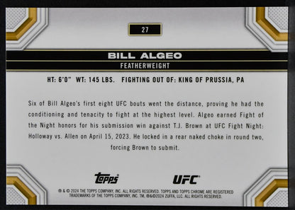 2024-25 Topps Chrome UFC - Yellow Bill Algeo 27 41/50