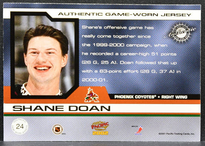 2001-02 Pacific Jerseys Shane Doan 24 Arizona Coyotes Jersey 9189
