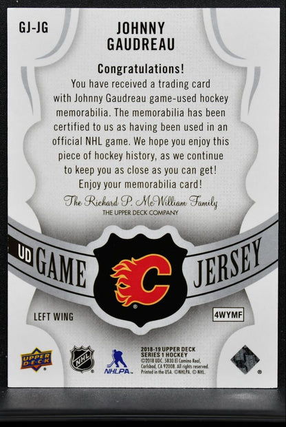 2018-19 UD Series 1 UD Game Jersey Gaudreau GJ-JG Flames Jersey 4207