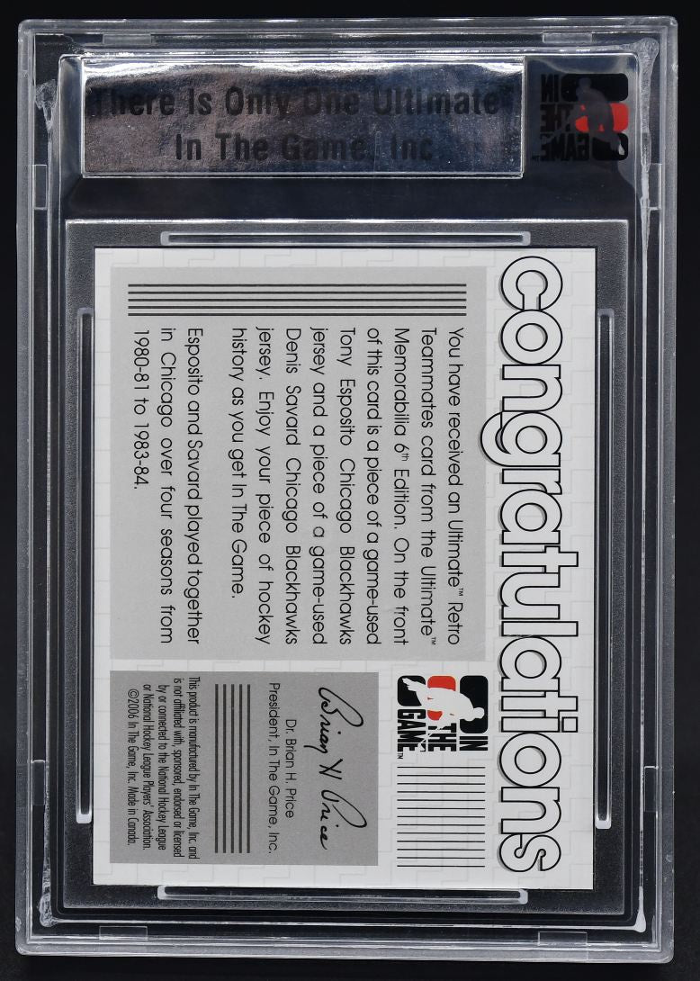 2005-06 ITG 6th Retro Teammates Tony Esposito/Denis Savard 19/25 Jersey