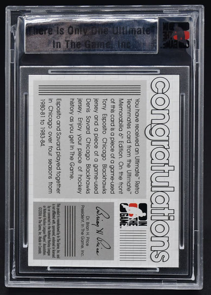 2005-06 ITG 6th Retro Teammates Tony Esposito/Denis Savard 19/25 Jersey