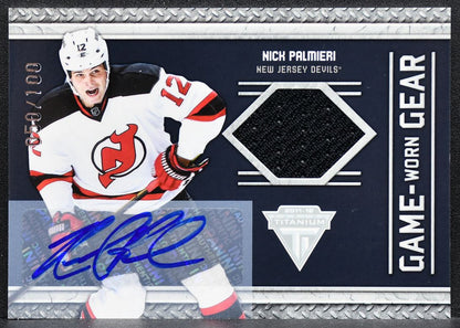 2011-12 Panini Titanium Game Worn Gear Autographs Nick Palmieri Auto Jersey 0404