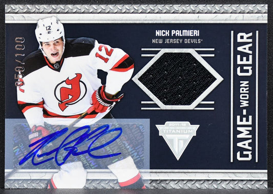 2011-12 Panini Titanium Game Worn Gear Autographs Nick Palmieri Auto Jersey 0404