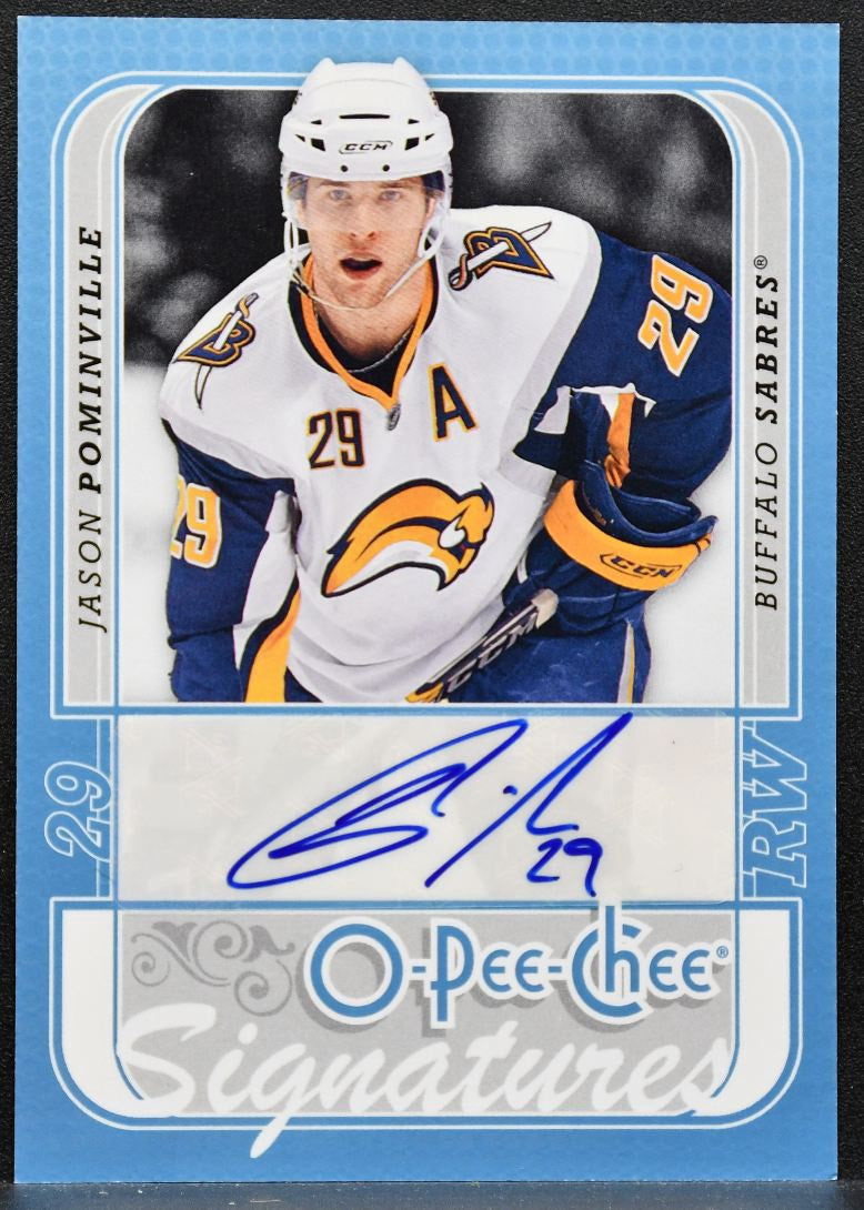 2008-09 O-Chee-Pee Signatures Jason Pominville S-JP Buffalo Sabres Auto 7453