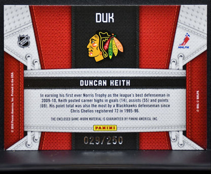 2010-11 Panini Certified Fabric of the Game Keith Blackhawks 029/250 Jersey 5562