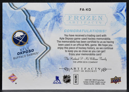 2017-18 Upper Deck Artifacts Frozen Kyle Okposo FA-KO Buffalo Sabres Jersey 2424