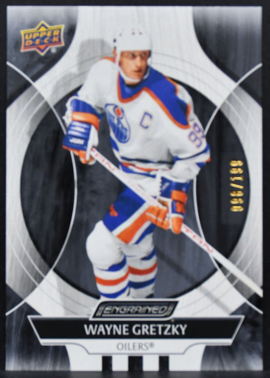 2024-25 UD Engrained Icons Ebony Wayne Gretzky 20 Edmonton Oilers 098/199 9301