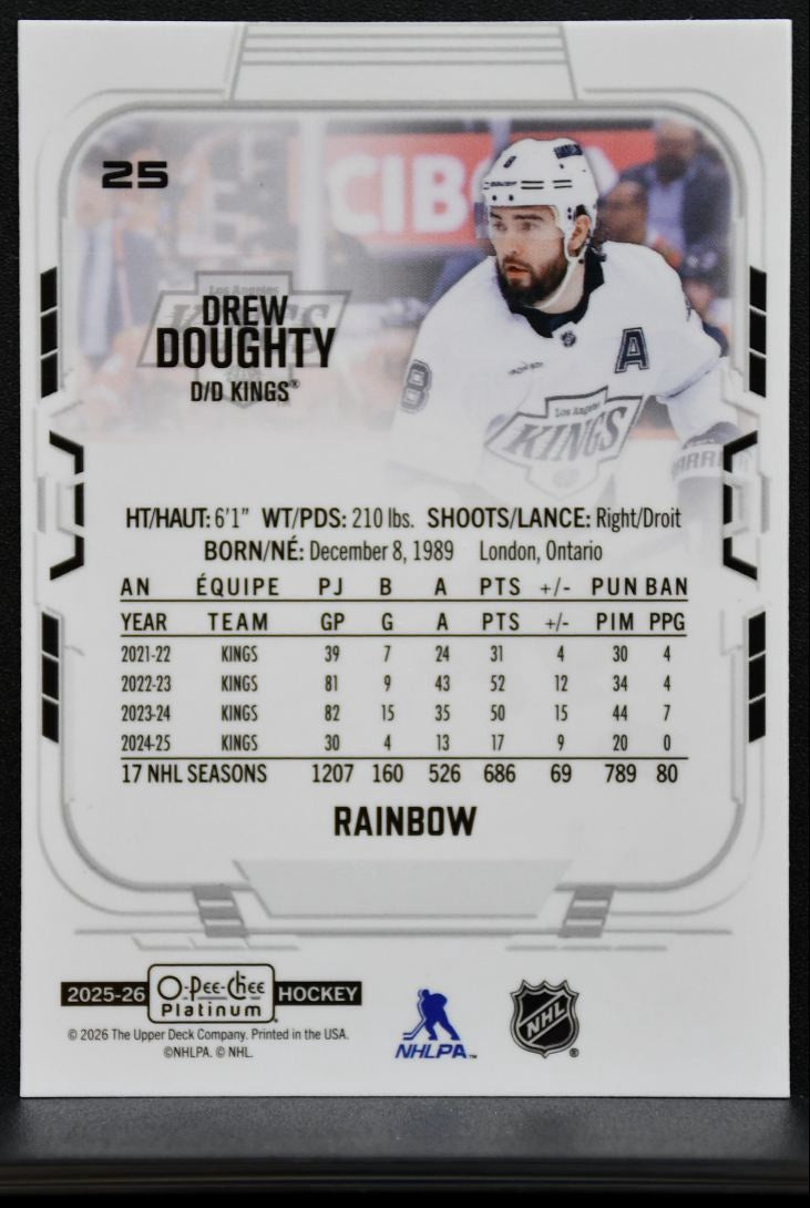 2025-26 O Pee Chee Platinum Rainbow Drew Doughty 25 Los Angeles Kings 7801