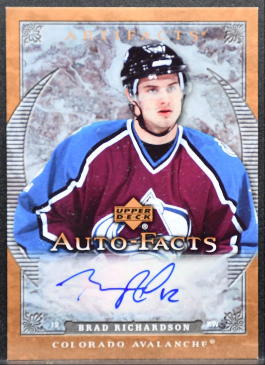 2007-08 Upper Deck Artifacts Auto-Facts Brad Richardson Avalanche Auto 0772