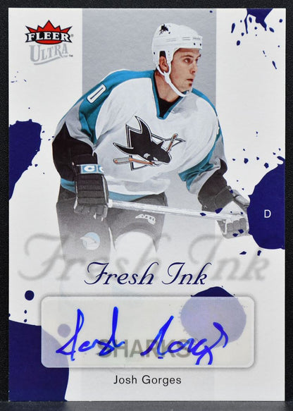 2005-06 Fleer Ultra Fresh Ink Josh Gorges FI-JG San Jose Sharks RC Auto 1223