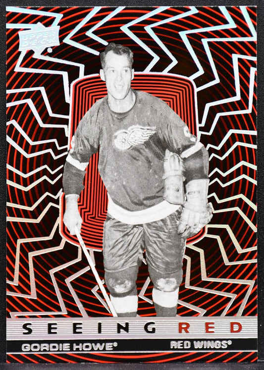 23-24 UD Extended Series Seeing Red Silver Spectrum Gordie Howe SR-36 Red Wings 3339