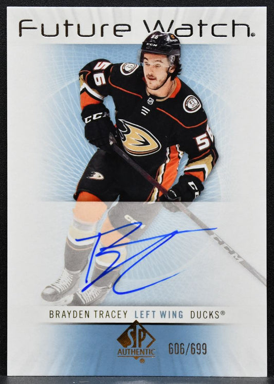 2022-23 SP Authentic Retro Future Watch Auto Brayden Tracey Ducks RC Auto 7323