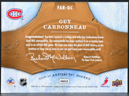 2009-10 Upper Deck Artifacts Frozen Retail Guy Carbonneau Canadiens Jersey 1808