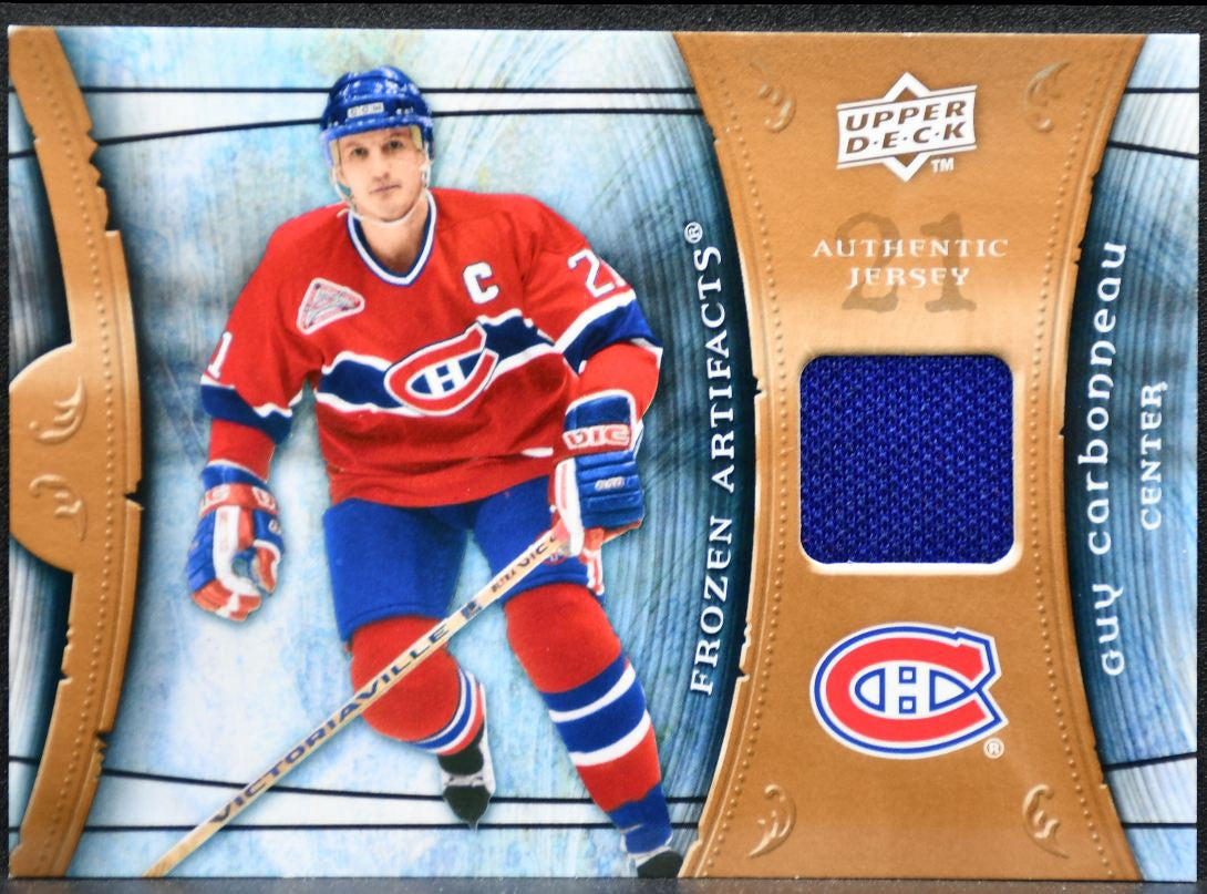 2009-10 Upper Deck Artifacts Frozen Retail Guy Carbonneau Canadiens Jersey 1808