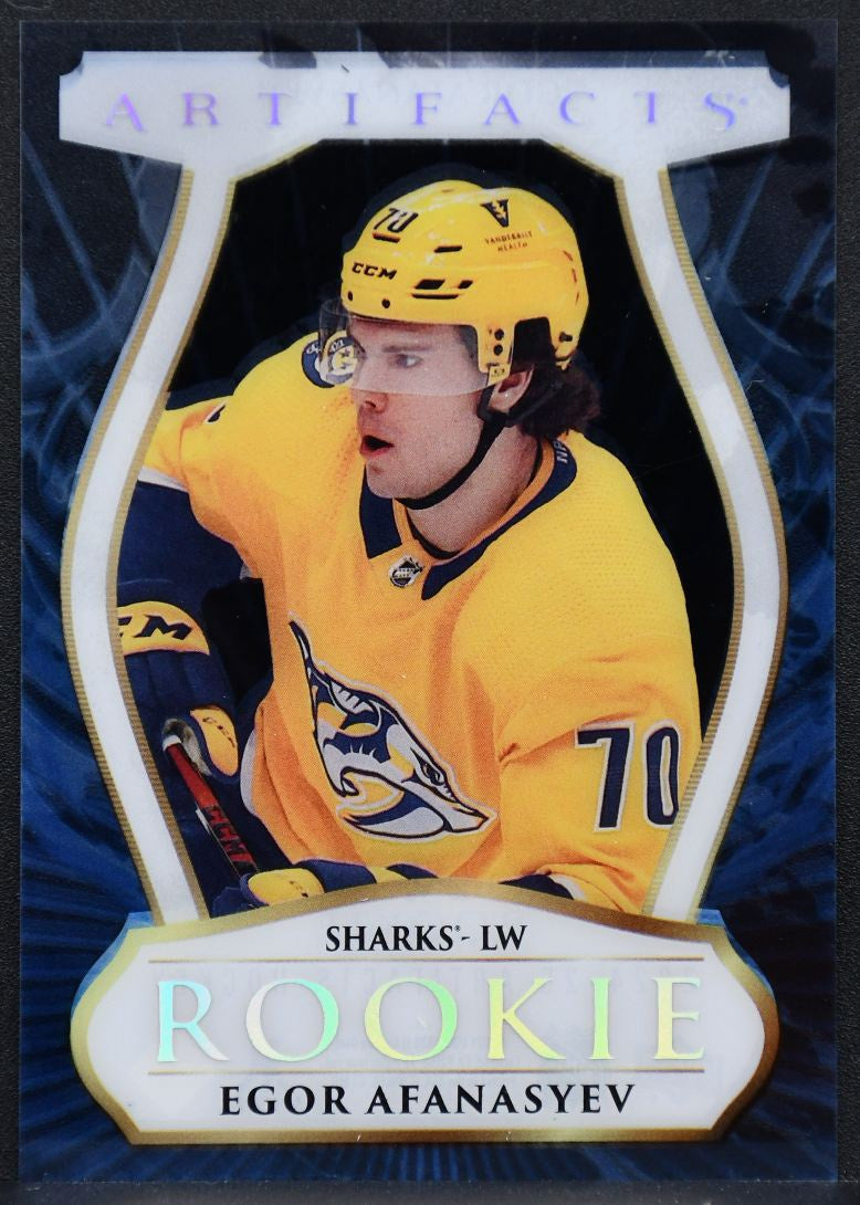 2024-25 UD Artifacts Update - Clear Cut Rookies Egor Afanasyev 217 Predators RC 7160