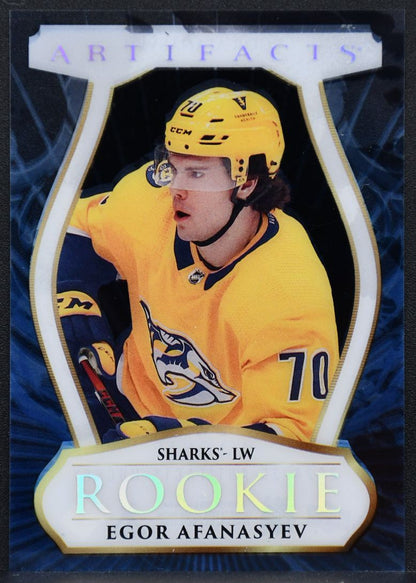2024-25 UD Artifacts Update - Clear Cut Rookies Egor Afanasyev 217 Predators RC 7160