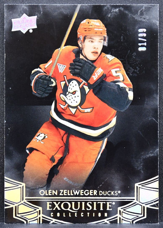 2024-25 UD The Cup Exquisite Collection Black Olen Zellweger Ducks RC 01/99 3646