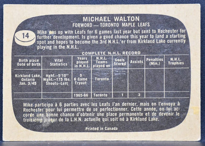 1966-67 Topps Mike Walton 14 Toronto Maple Leafs 8519