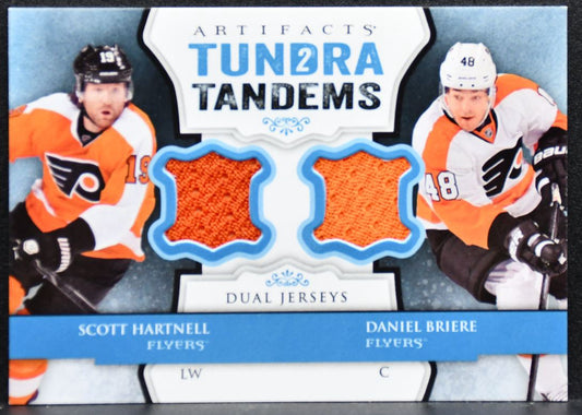 2013-14 UD Artifacts Tundra Tandems Blue Dual Jersey Hartnell/Briere Jersey 5757