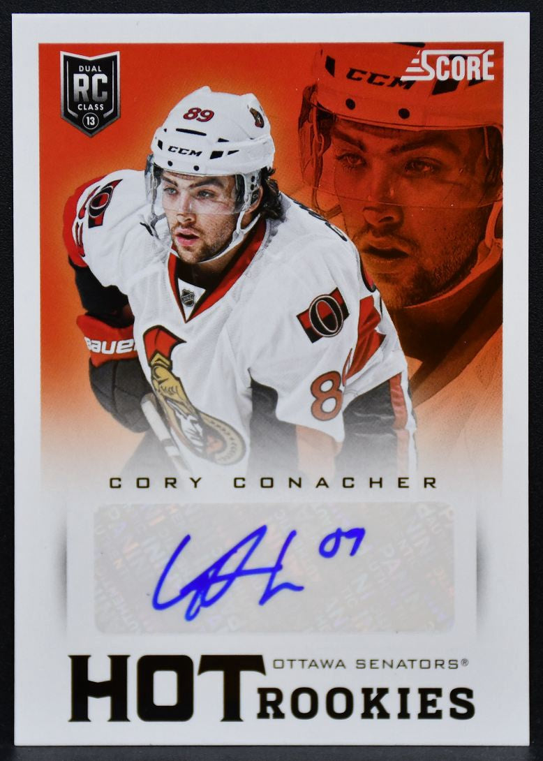 2013-14 Panini Score Hot Rookies Auto Cory Conacher 621 Senators RC Auto 9475