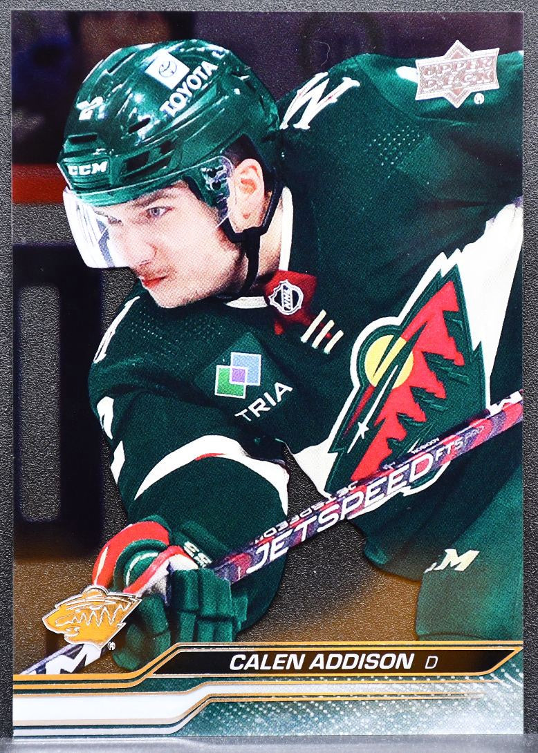 2023-24 Upper Deck Series 1 Clear Cut Calen Addison 92 Minnesota Wild 1648