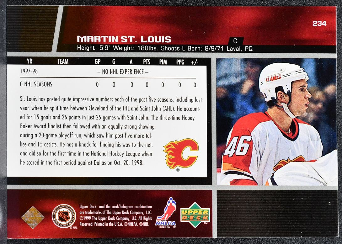 1998-99 Upper Deck Martin St. Louis 234 Calgary Flames RC 8617