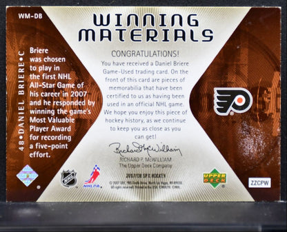 2007-08 SPx Winning Materials Daniel Briere Philadelphia Flyers Jersey 3018