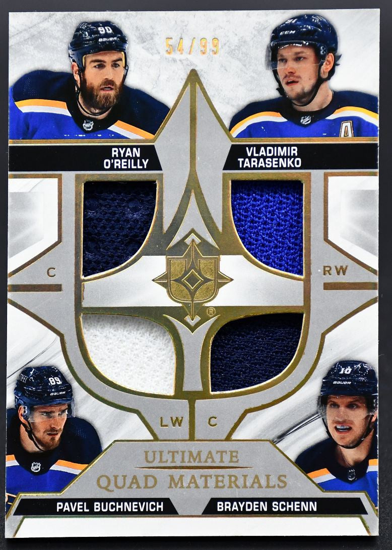 2021-22 UD Ultimate Quad Materials O'Reilly / Tarasenko /  Schenn /99 Jersey