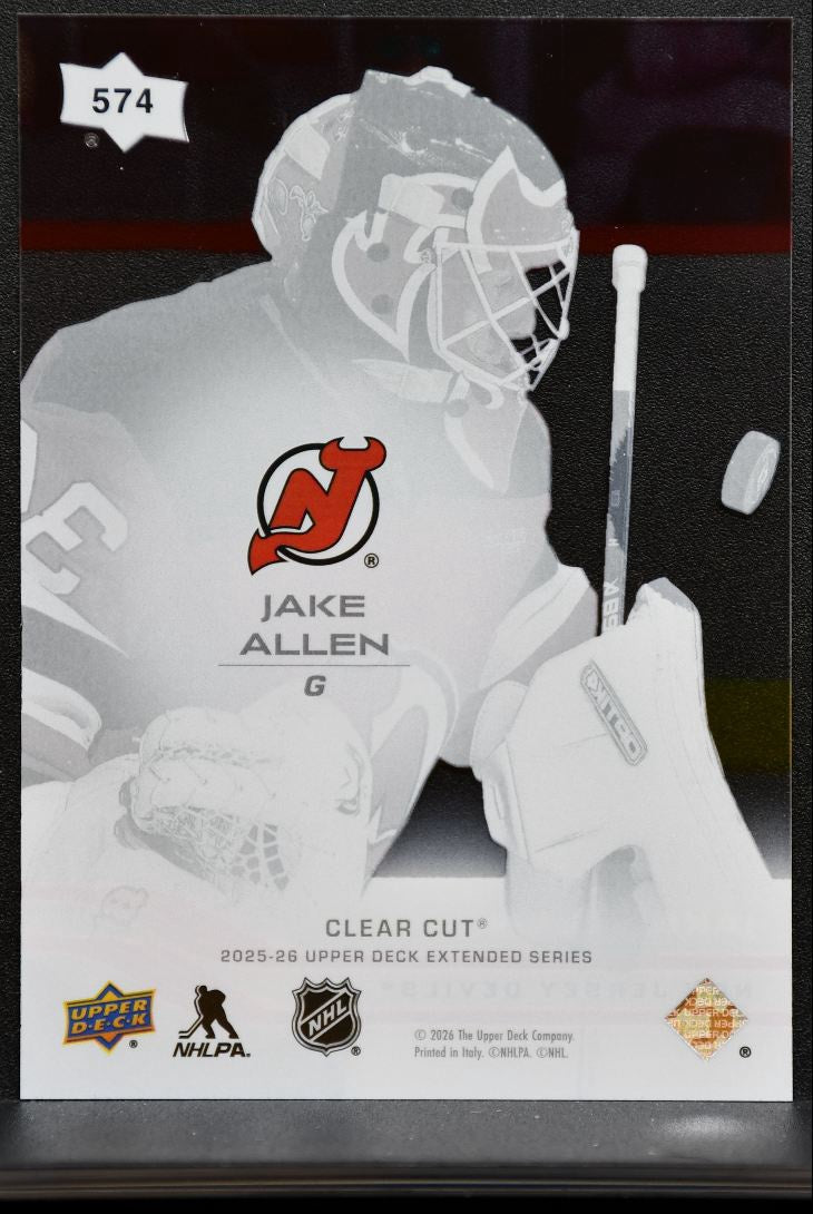 2025-26 Upper Deck Extended Series Clear Cut Jake Allen New Jersey Devils 1488
