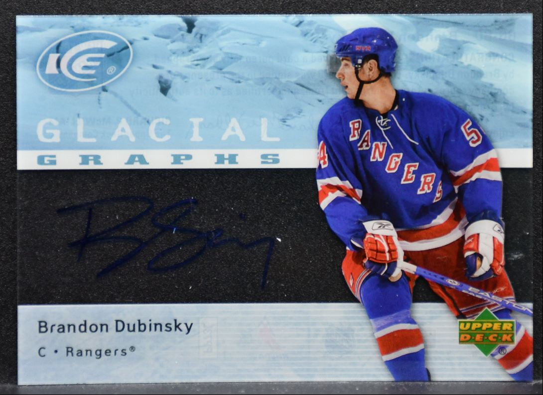 2007-08 Upper Deck Ice Glacial Graphs Auto Brandon Dubinsky Rangers Auto 5104