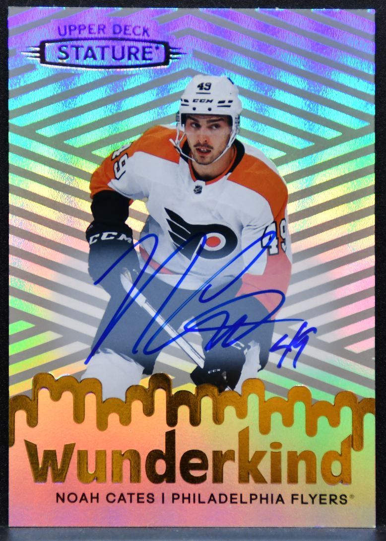 2022-23 Upper Deck Stature Wunderkind Auto Noah Cates W-36 Flyers Auto 6679