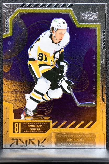 2025-26 SkyBox Metal Universe Rookie Ben Kindel 104 Pittsburgh Penguins RC 3635