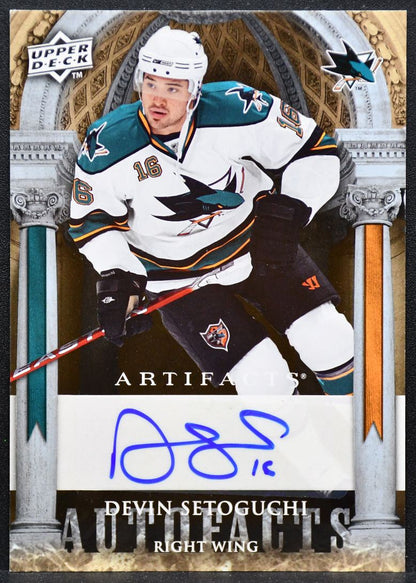 2010-11 Upper Deck Artifacts Autofacts Devin Setoguchi AF-SE Sharks Auto 1820
