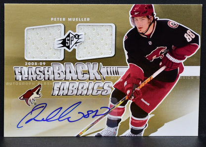 2011-12 SPx Flashback Fabrics Auto Peter Mueller 255 Coyotes Auto Jersey 0492