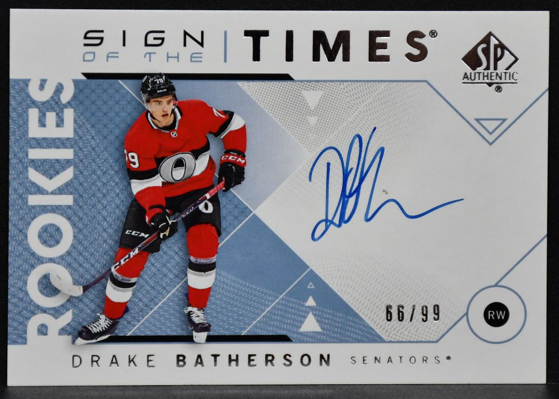 2018-19 SP Authentic Sign of the Times Rookies Drake Batherson SOTR-DB  RC /99