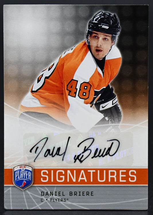 Carte autographiée Daniel Briere n° 48 des Flyers de Philadelphie, saison 2008-2009, série UD Trilogy 2008-2009