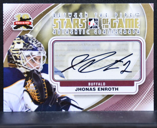 2011-12 In The Game Between Pipes Authentic Goaliegraph Enroth Sabres Auto 2660