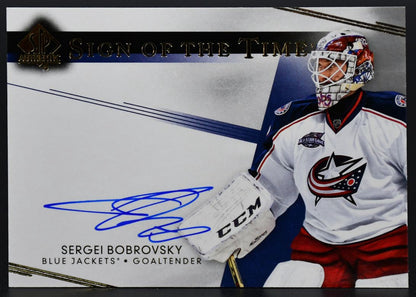 2014-15 SP Authentic Sign of the Times Update Bobrovsky Blue Jackets Auto