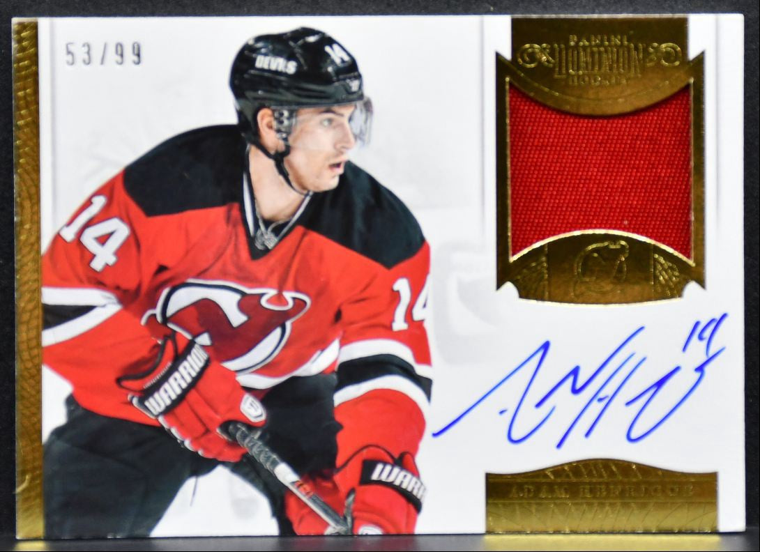 2013-14 Panini Dominion Jersey Auto Adam Henrique Devils Auto 53/99 Jersey 0581