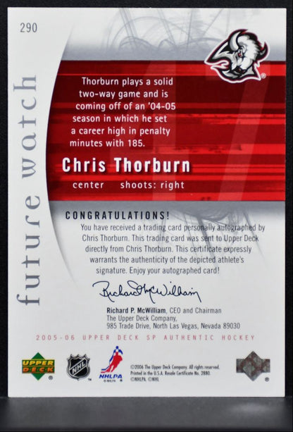 2005-06 SP Authentic Future Watch Auto Chris Thorburn RC Auto 371/999 9922