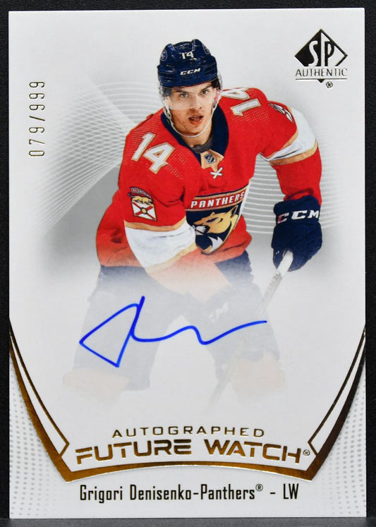 2021-22 SP Authentic Future Watch Auto Grigori Denisenko Panthers RC Auto 3455