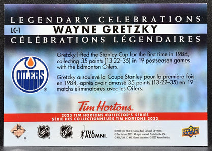 2023-24 UD Tim Hortons Legendary Celebrations Wayne Gretzky LC-1 Oilers 7832