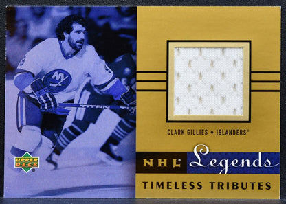 2001-02 UD Legends Timeless Tributes Clark Gillies TT-CG Islanders Jersey 0673