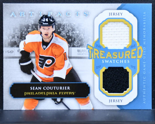 2013-14 UD Artifacts Treasured Swatches Blue Sean Couturier Flyers Jersey 2134